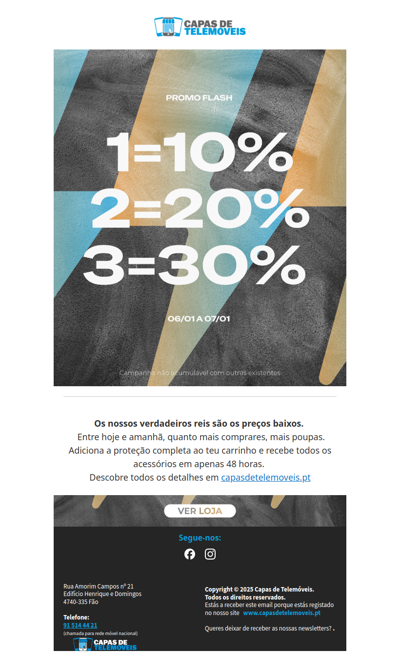 1=10% mas 3=30% de desconto