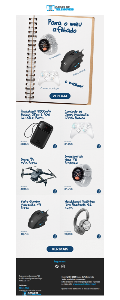 6 sugestões para o teu afilhado!