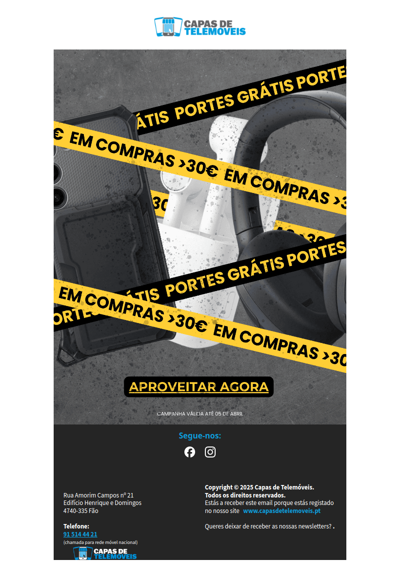 Até 23h59 🚨 Portes Grátis