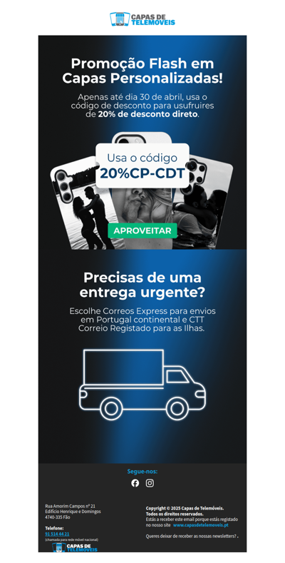 20% desconto em capas personalizadas?