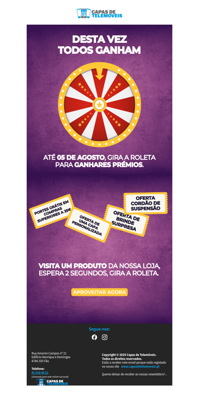 A roleta de prémios está de volta!