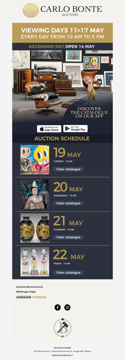 Our Viewing Days are starting soon! 11 to 17 May daily from 10:00 to 17:00