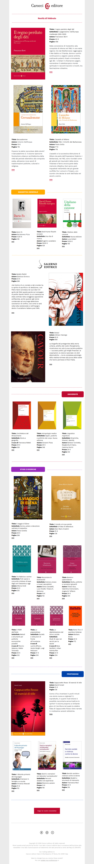 Novità di febbraio - Carocci editore