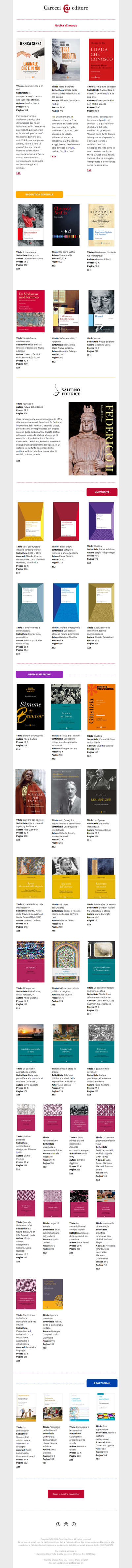 Novità di marzo - Carocci editore