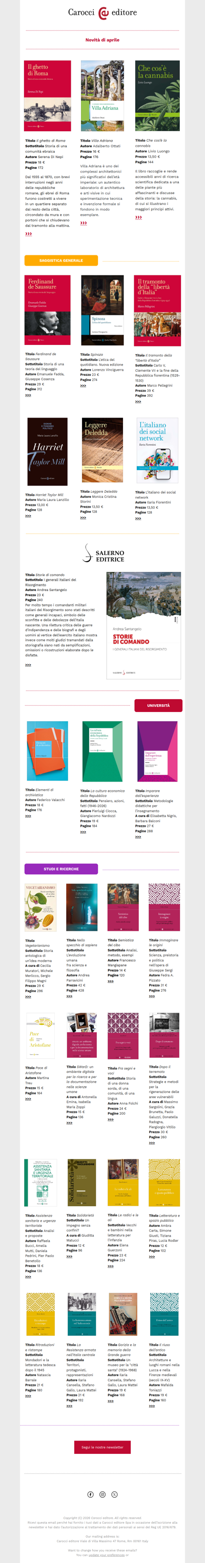 Novità di aprile - Carocci editore