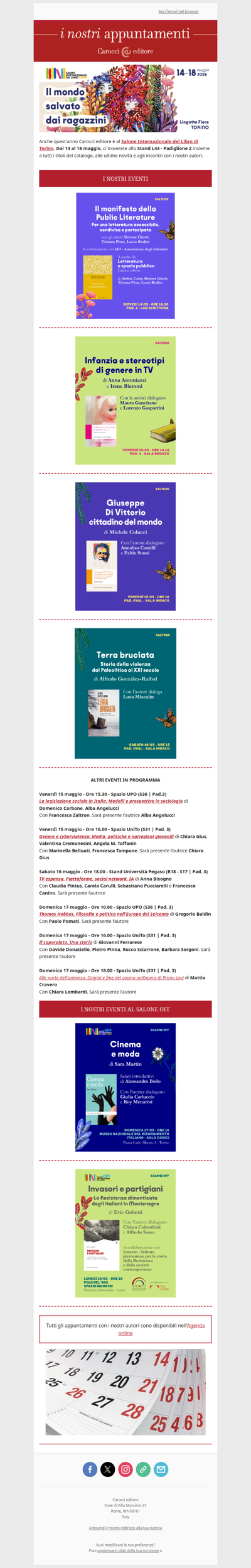 I nostri appuntamenti | Salone del Libro di Torino 2026