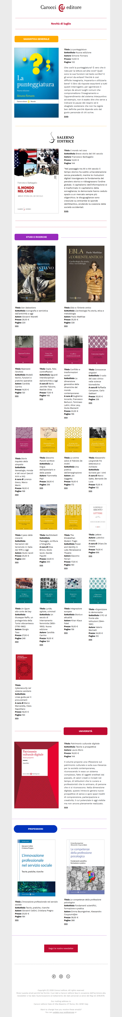 Novità di luglio - Carocci editore