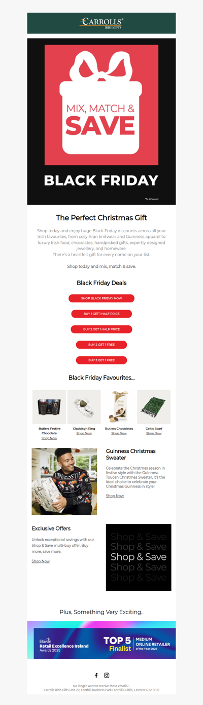 Mix, Match & Save on Irish Gifts This Christmas