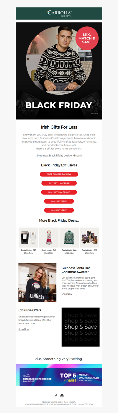 Black Friday Exclusives! Irish Gifts For Less