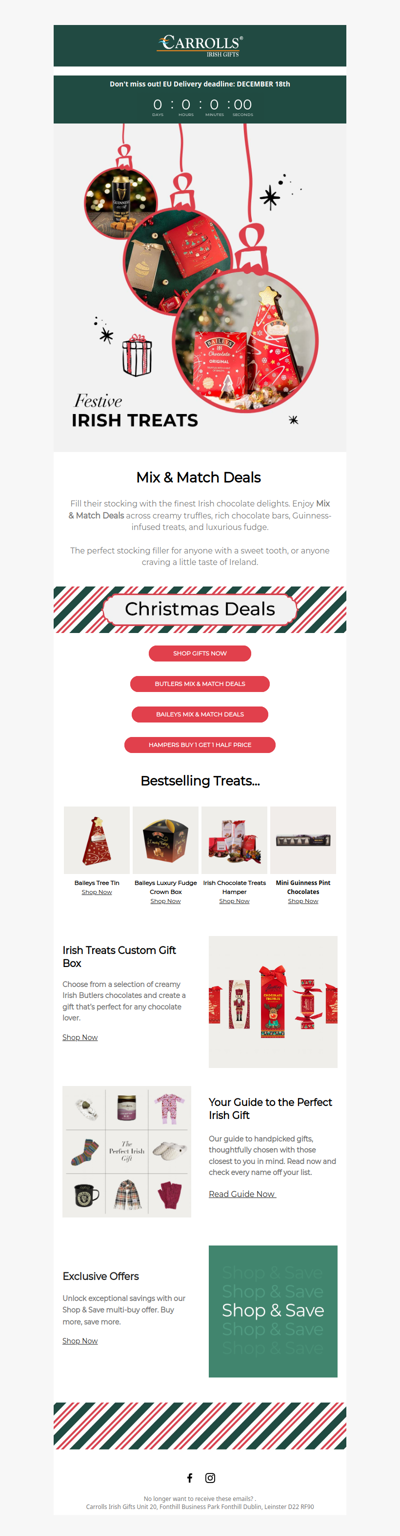 Indulge in Irish Treats. Buy 3 Get 1 FREE