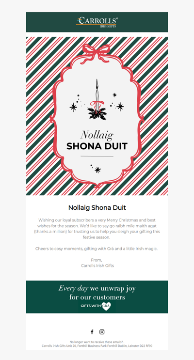 Merry Christmas From Carrolls Irish Gifts