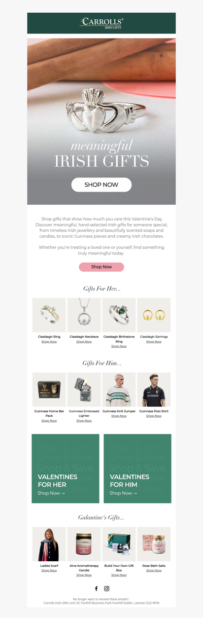 Final Chance! Meaningful Irish Gifts for Valentine's Day