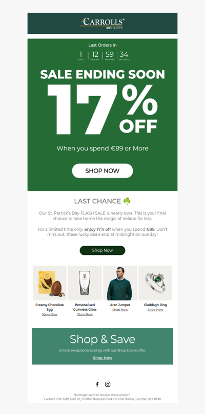 Last Call! Grab Irish Treasures at Great Prices ☘️