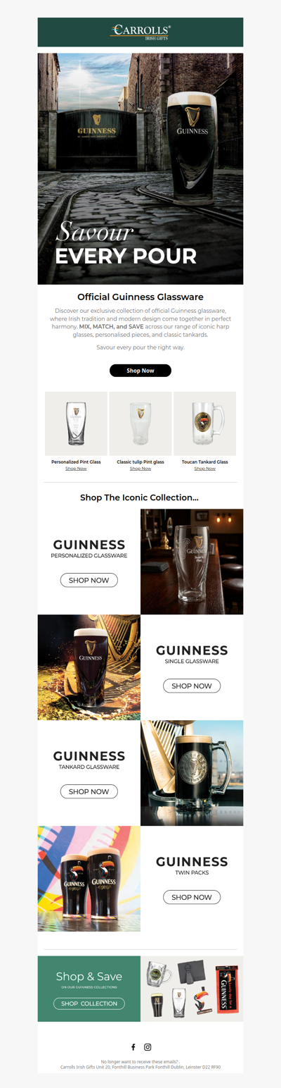 Mix, Match & Save on Guinness Glassware