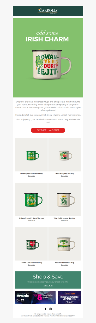 Sip in Style: Mix & Match Your Irish Mugs ☘️