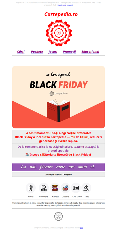 A început Black Friday la Cartepedia! 📚