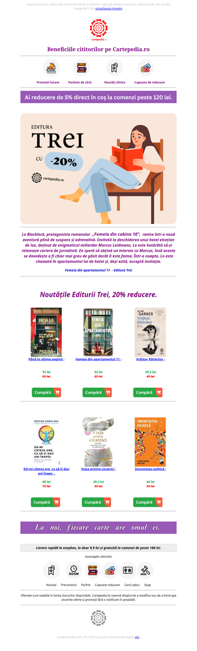Reducere 20% Editura Trei
