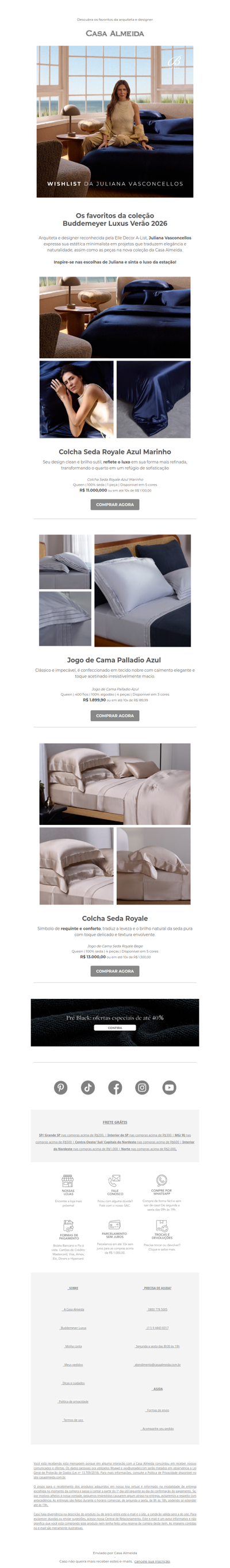 Wishlist da Juliana Vasconcellos ✨