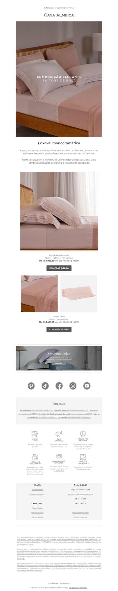 O luxo do enxoval monocromático