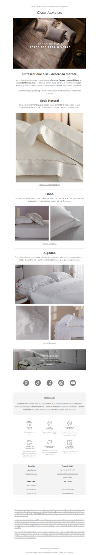 Wsawd, garanta conforto térmico para as noites de verão!