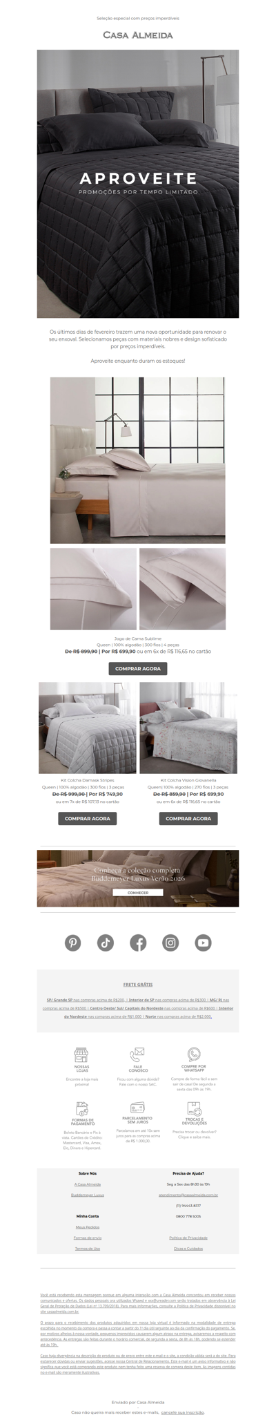 Descontos exclusivos para renovar seu enxoval