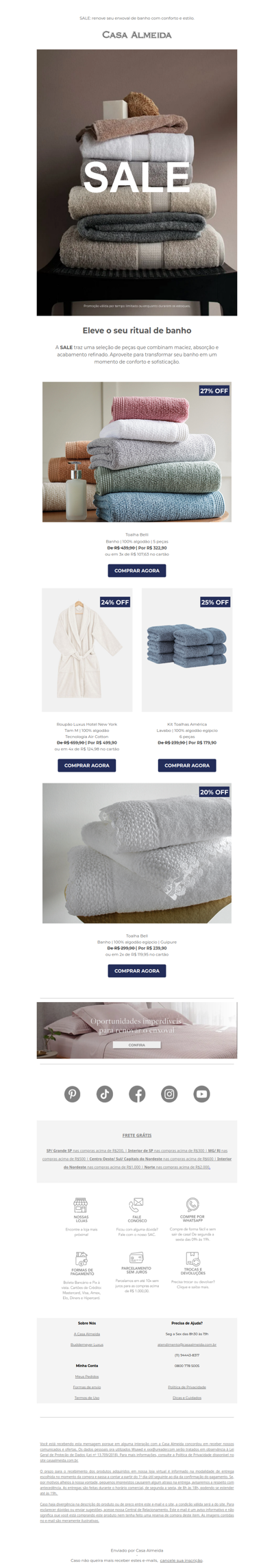 SALE: descubra nossa seleção premium para o banho