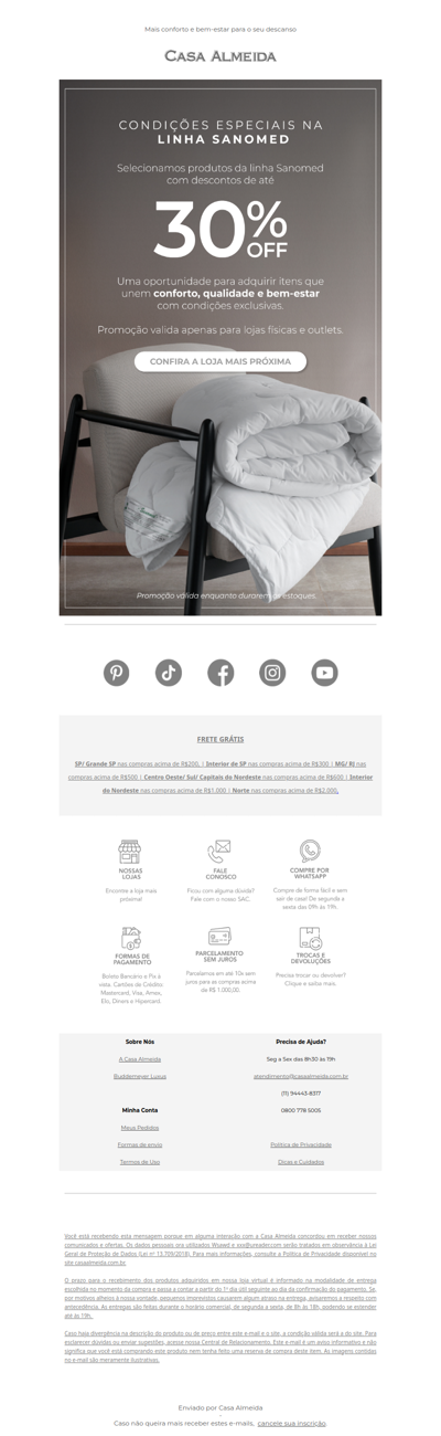 Até 30% OFF na linha Sanomed