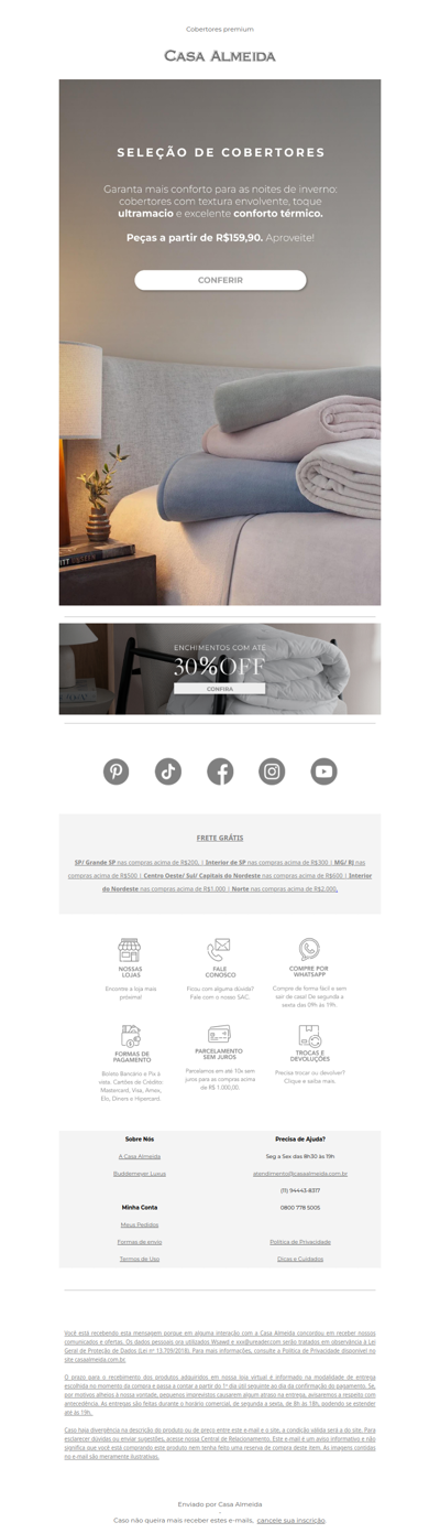 Cobertores luxuosos para o inverno