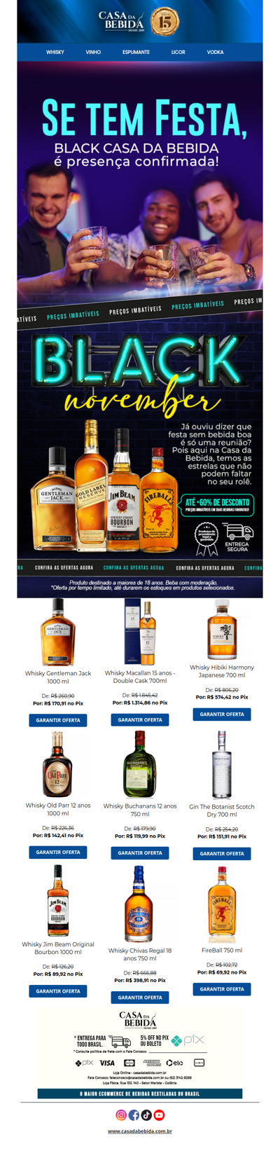 🥃 Aproveite a Black Casa da Bebida com até 60% OFF 🎉