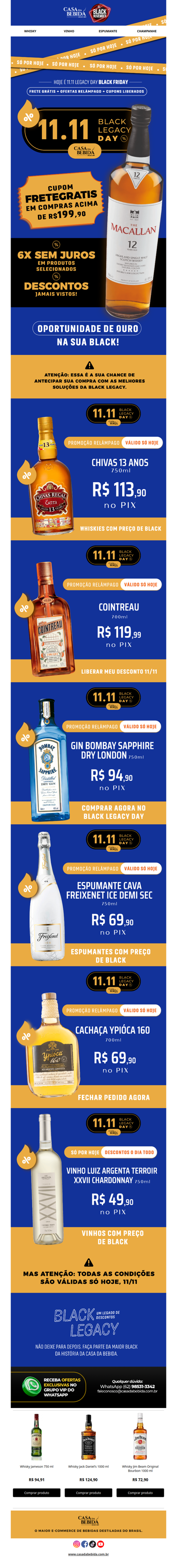 🥃🍾 Black Legacy Day: Descontos Exclusivos e Frete Grátis a partir de R$ 199,90! Aproveite SÓ HOJE na Casa da Bebida!
