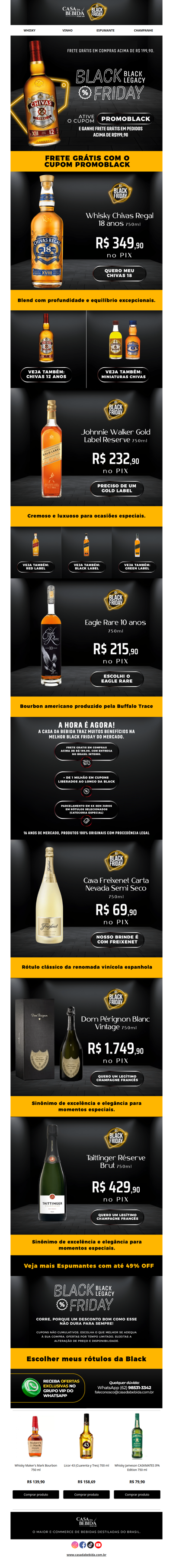 🍾✨ Frete Grátis na Black Legacy da Casa da Bebida!