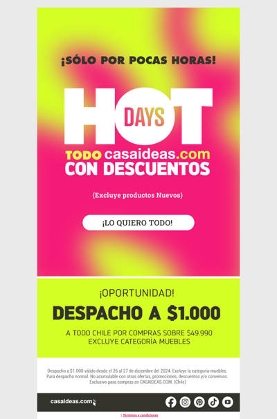 💥 Es hora de HOT DAYS 💥 Toda la web con dctos