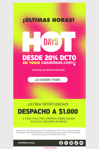 🔥⏰ ¡Últimas horas HOT DAYS! ⏰🔥