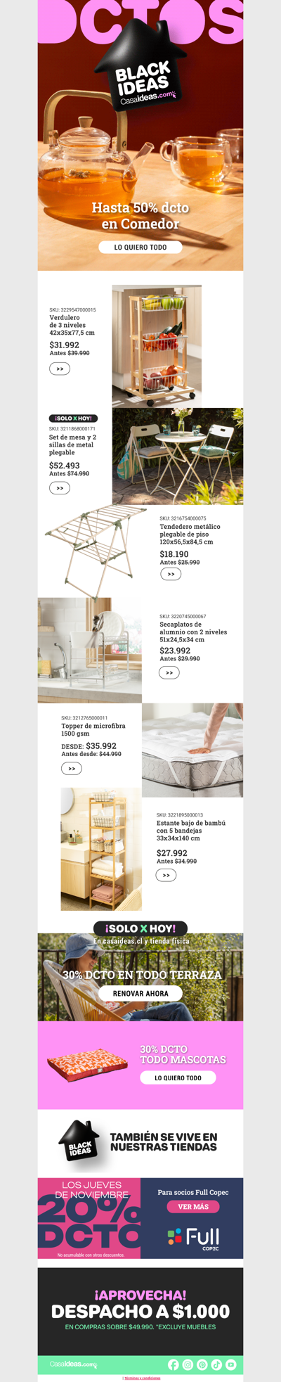 Tu casa, tus ideas… ¡Con hasta 50% de dcto! ✨💸☺️