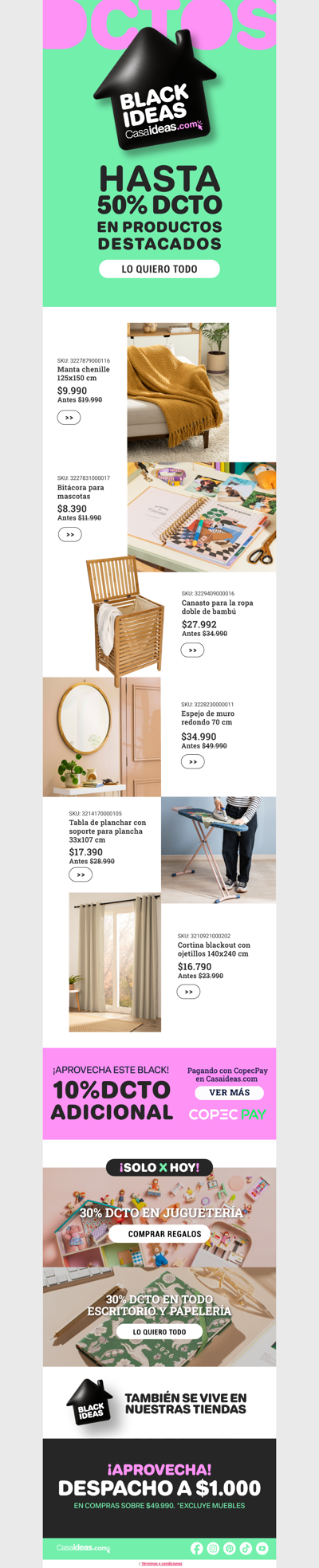 ¿Oíste? Hasta 50% de dcto en productos seleccionados 😱💸😍