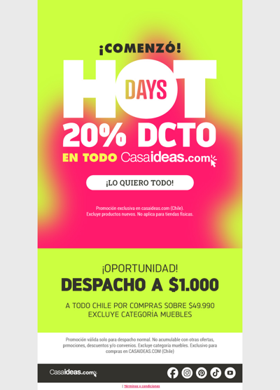 ¡20% de dcto! Llegaron los HOTDAYS 💸☀️