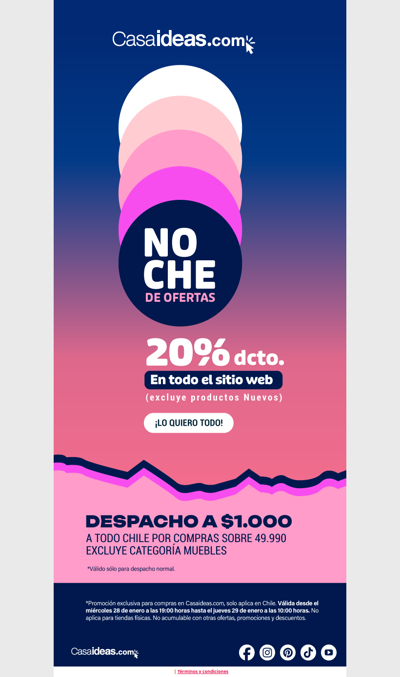 ¡Comenzó la venta nocturna! 💸❤️🌙 20% de dcto en toda la web