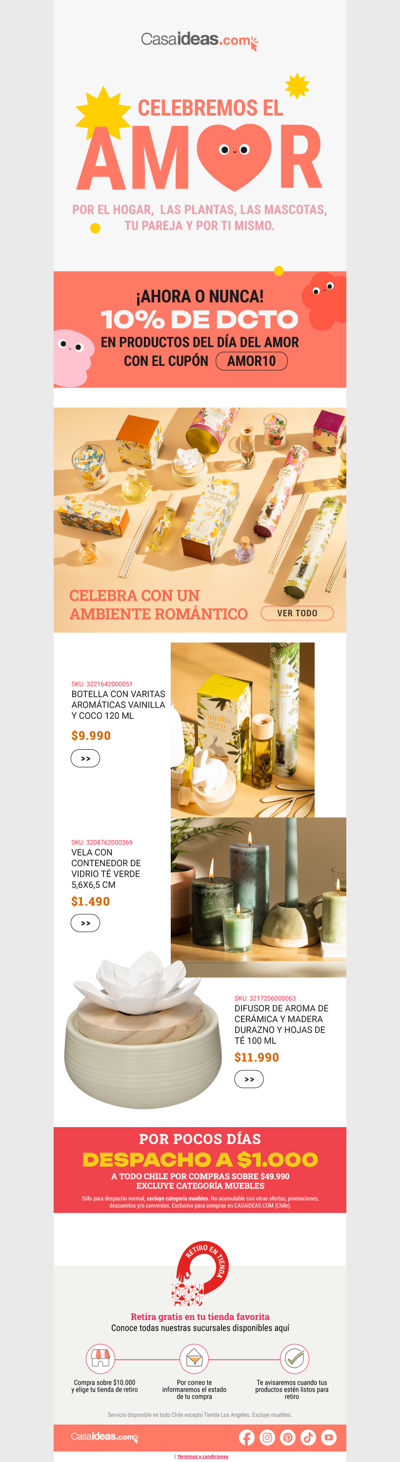 Celebra el amor con 10% de dcto ❤️☺️💌