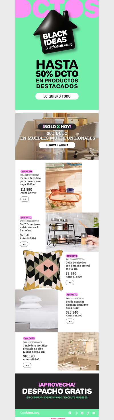 ¡Hasta 50% de dcto! 😱 Tus favoritos en Blackideas