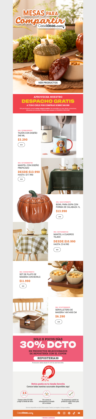 ¡Tu mesa se viste de otoño! 🍂✨