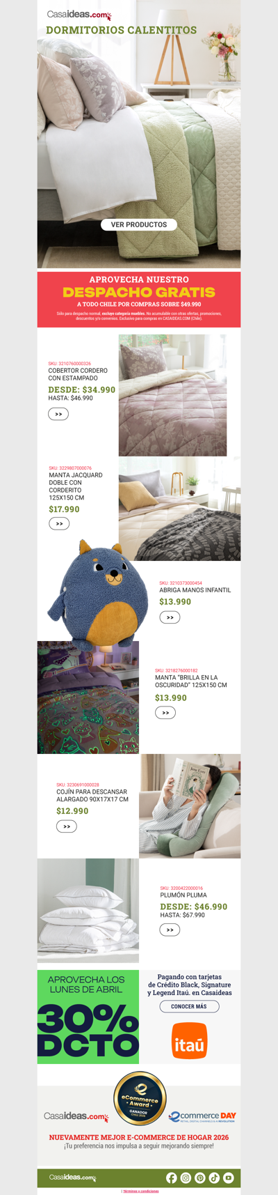 ¡Prohibido pasar frío! Todo para armar tu dormitorio de invierno 😴☕