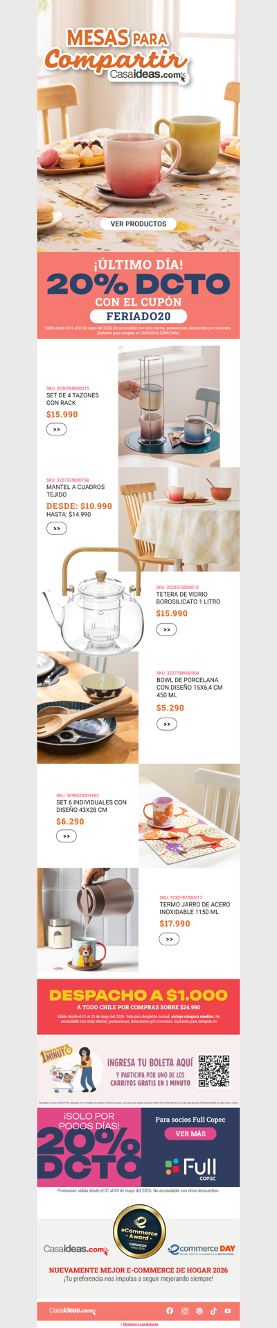 Domingo de té, mantita y... ¡20% de dcto! ☕🍰