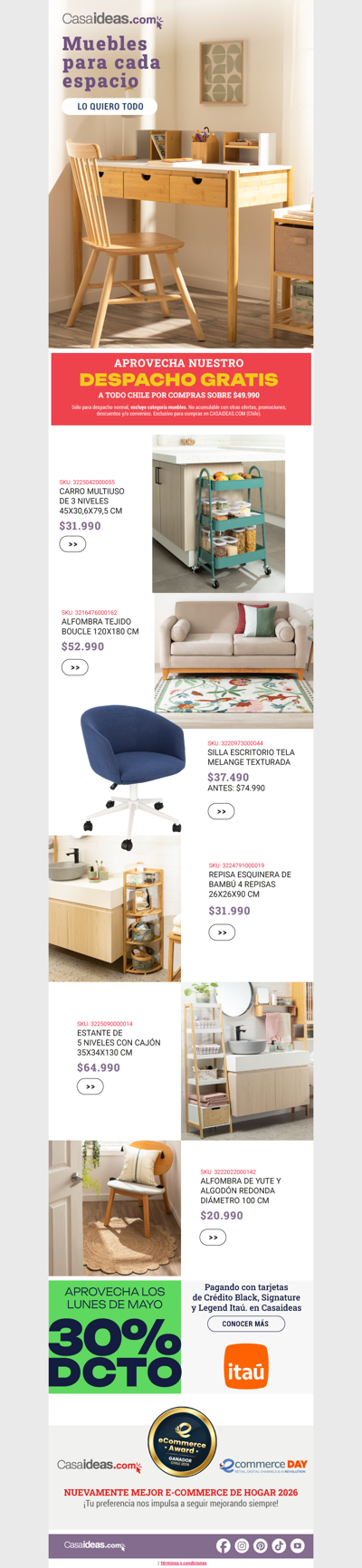 ¿Lunes de organizar la casa? 🏠🛋️ ¡Conoce nuestros muebles!
