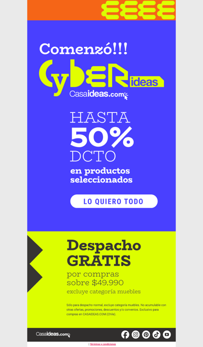 ¡PARTIÓ! Cyberideas con hasta 50% dcto 🚀⚡