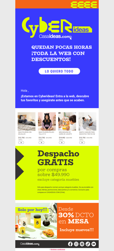 Pocas horas para aprovechar toda la web con dctos 🔥🛒