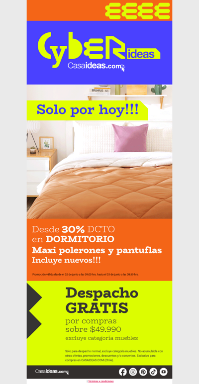 ¡Solo x hoy! 30% de dcto TODO Dormitorio, Pantuflas y Maxipolerones 👀💸