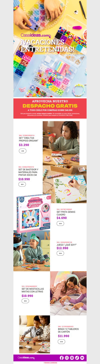¡Llegó la diversión! ✨ Vacaciones entretenidas en Casaideas