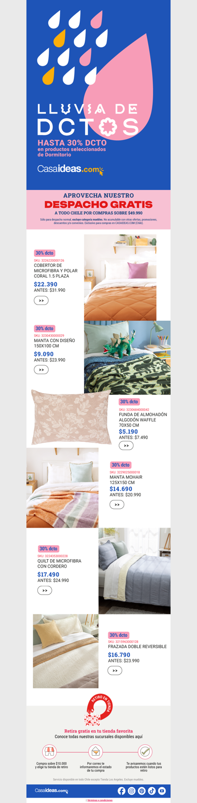 Lluvia de ofertas: ¡Hasta 30% de descuento! 🌧️