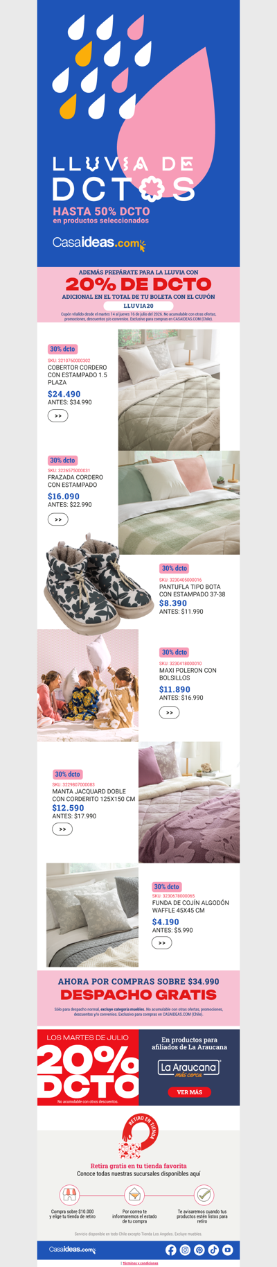 🌧️ ¡Cupón LLUVIA20! -20% de descuento adicional