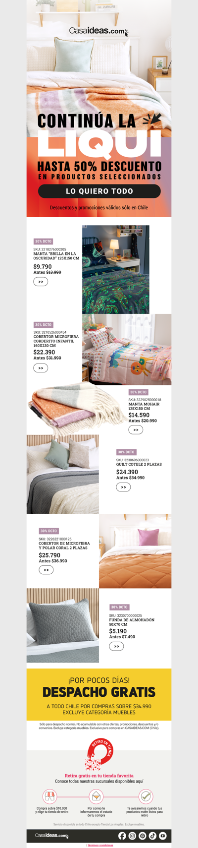❄️ Liquidación: Especial dormitorio abrigado